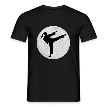 Taekwondo Girl Moon - Men's T-Shirt - black - Front - AI Model Male 178 light (178cm)