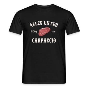 Alles unter 500g ist Carpaccio - Männer T-Shirt - Schwarz - Vorne - AI Model Male 178 light (178cm)