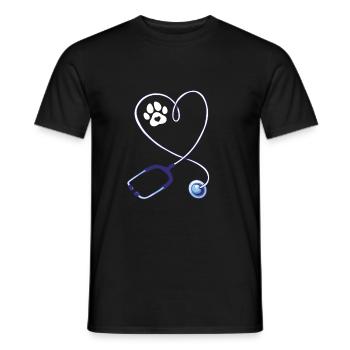 Vet Tech Stethoscope - Men's T-Shirt - black - Front - AI Model Male 178 light (178cm)