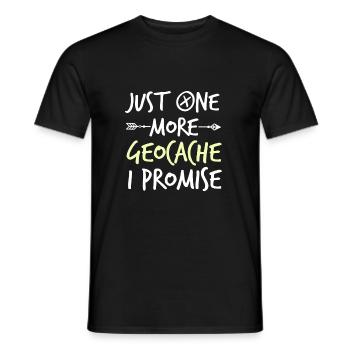 Just One More Geocache I Promise - Men's T-Shirt - black - Front - AI Model Male 178 light (178cm)