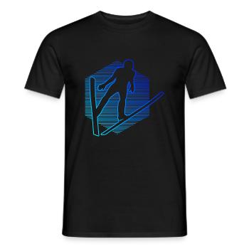 Saut à ski Saut à ski Sauteurs à ski Hommes Femmes - T-shirt homme - noir - Devant - AI Model Male 178 light (178cm)