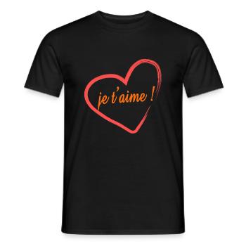 je taime - T-shirt homme - noir - Devant - AI Model Male 178 light (178cm)