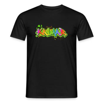 Kalmar Sweden Sverige Graffiti - Men's T-Shirt - black - Front - AI Model Male 178 light (178cm)