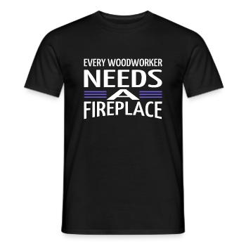 americas job present idea woodcutter badge funny - Men's T-Shirt - black - Front - AI Model Male 178 light (178cm)