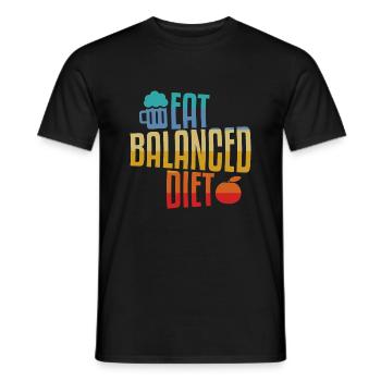 Eat Balanced Diet Apple And Beer - Men's T-Shirt - black - Front - AI Model Male 178 light (178cm)
