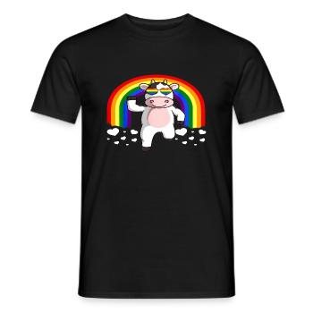 Regenbogen Einhorn LGBTQ - Männer T-Shirt - Schwarz - Vorne - AI Model Male 178 light (178cm)