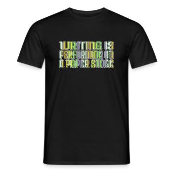 editor birthday present christmas present idea - Men's T-Shirt - black - Front - AI Model Male 178 light (178cm)