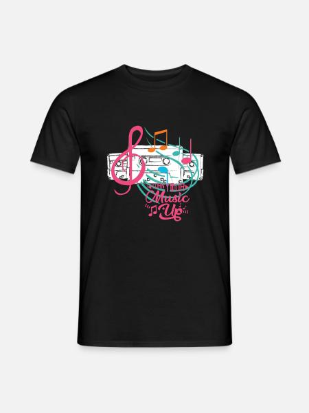 Turn your music up retro style - Männer T-Shirt - Schwarz