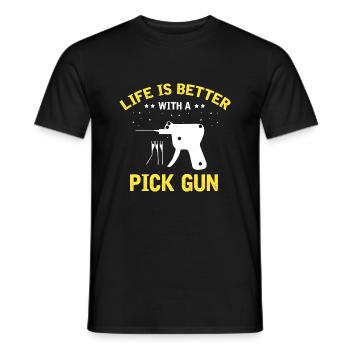 Lockpicking Expert Déverrouillage Service Lock Papa - T-shirt homme - noir - Devant - AI Model Male 178 light (178cm)