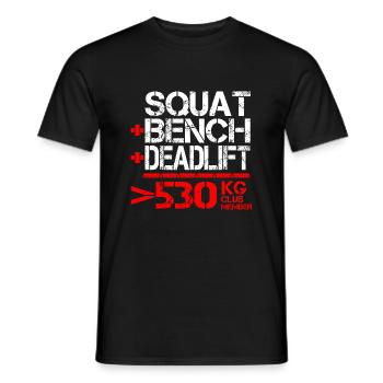 Dynamophilie 530 kg Membre du Club - T-shirt homme - noir - Devant - AI Model Male 178 light (178cm)