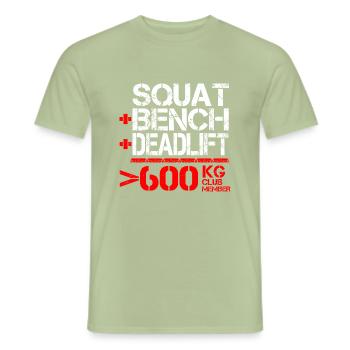 Powerlifting 600 kg Club Member - Männer T-Shirt - Sage - Vorne - AI Model Male 178 light (178cm)