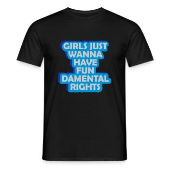 wanna have fundamental rights - Men's T-Shirt - black - Front - AI Model Male 178 light (178cm)