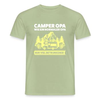 Camper Opa Camping Geschenk - Männer T-Shirt - Sage - Vorne - AI Model Male 178 light (178cm)