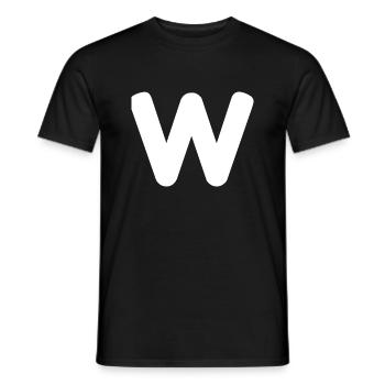 W - Win - Chat - Twitch - Stream - Youtube - L - Men's T-Shirt - black - Front - AI Model Male 178 light (178cm)