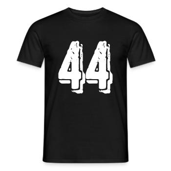 44 Zahl Trikot - Männer T-Shirt - Schwarz - Vorne - AI Model Male 178 light (178cm)