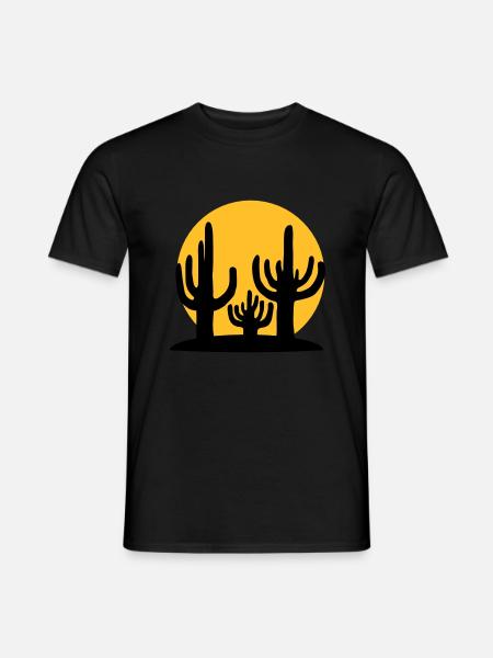 Silhouette Sun 3 Cacti - Men's T-Shirt - black
