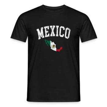 carte du drapeau du Mexique - T-shirt homme - noir - Devant - AI Model Male 178 light (178cm)