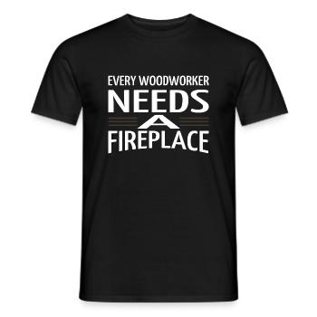 carpenter jokes tshirts arborists chainsaw grab - Men's T-Shirt - black - Front - AI Model Male 178 light (178cm)