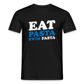 Eat Pasta Swim Fasta 15 - Men's T-Shirt - black - Front - AI Model Male 178 light (178cm)