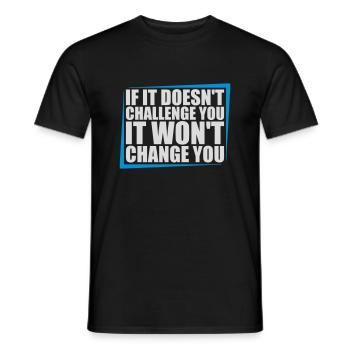 Séance d’entraînement Fitness Motivation Citation - T-shirt homme - noir - Devant - AI Model Male 178 light (178cm)