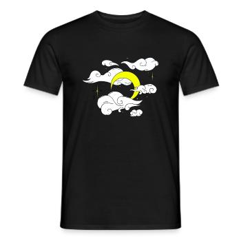 Mond im Sternenhimmel - Männer T-Shirt - Schwarz - Vorne - AI Model Male 178 light (178cm)