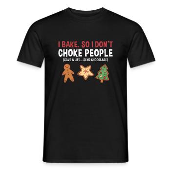 Baking Save A Life… Send Chocolate Cookie - Männer T-Shirt - Schwarz - Vorne - AI Model Male 178 light (178cm)