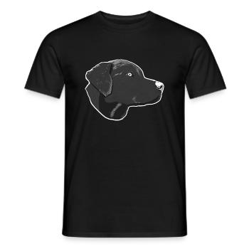 Labrador Retriever im Profil mit weißer Kontur - Männer T-Shirt - Schwarz - Vorne - AI Model Male 178 light (178cm)