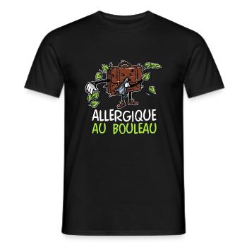 allergique au bouleau - T-shirt homme - noir - Devant - AI Model Male 178 light (178cm)