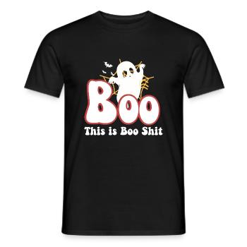 This is Boo Sheet - T-shirt homme - noir - Devant - AI Model Male 178 light (178cm)
