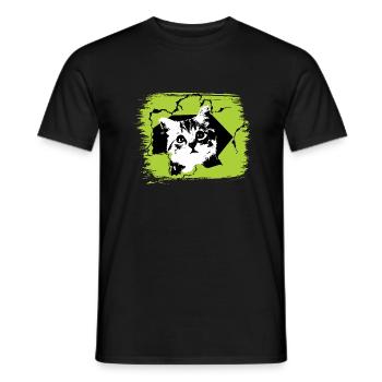 Cheerful Cat Cat Parents Poison - Men's T-Shirt - black - Front - AI Model Male 178 light (178cm)