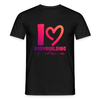 I love bodybuilding - Men's T-Shirt - black - Front - AI Model Male 178 light (178cm)
