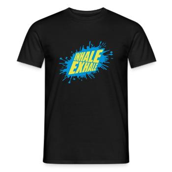 inhale exhale yoga Zitat - Männer T-Shirt - Schwarz - Vorne - AI Model Male 178 light (178cm)