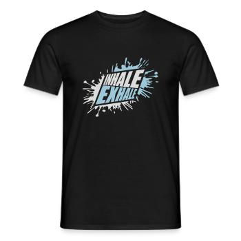inhale exhale yoga Zitat - Männer T-Shirt - Schwarz - Vorne - AI Model Male 178 light (178cm)