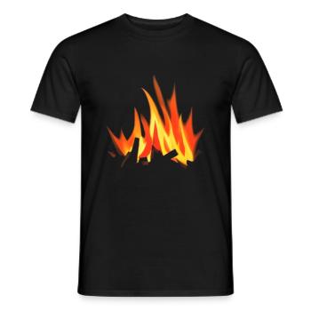 Feu de camp Camping Nature Feu de forêt Extérieur Tente 7 - T-shirt homme - noir - Devant - AI Model Male 178 light (178cm)