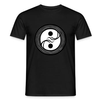 Yin Yang Sign Symbol Peace Happiness Vector 4 - Men's T-Shirt - black - Front - AI Model Male 178 light (178cm)