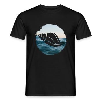 Plage d’eau de mer - T-shirt homme - noir - Devant - AI Model Male 178 light (178cm)