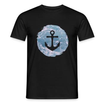 Sea Water Beach - Men's T-Shirt - black - Front - AI Model Male 178 light (178cm)