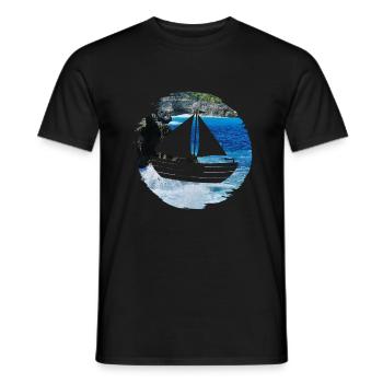 Plage d’eau de mer - T-shirt homme - noir - Devant - AI Model Male 178 light (178cm)