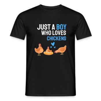 Farm Animal Farmer Boy Gift Chicken - Men's T-Shirt - black - Front - AI Model Male 178 light (178cm)