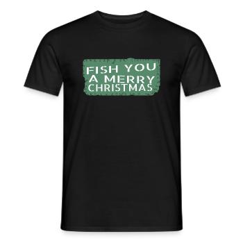 animals fishing rod christmas tree - Männer T-Shirt - Schwarz - Vorne - AI Model Male 178 light (178cm)