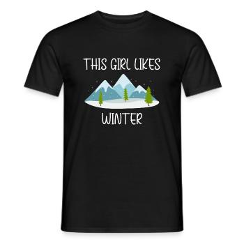 Randonnée en montagne, flocon de neige, paysage - T-shirt homme - noir - Devant - AI Model Male 178 light (178cm)