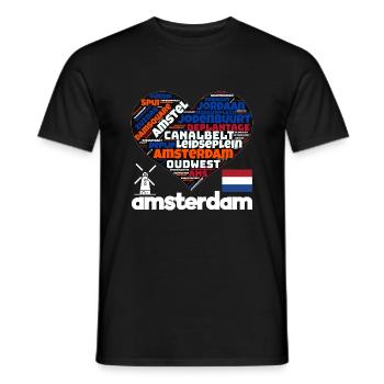 Amsterdam - Männer T-Shirt - Schwarz - Vorne - AI Model Male 178 light (178cm)