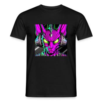 Angry cat - Men's T-Shirt - black - Front - AI Model Male 178 light (178cm)