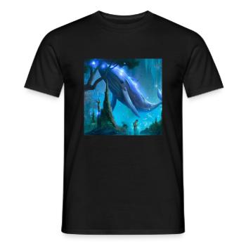 Fliegende Wale im magischen Wald - Männer T-Shirt - Schwarz - Vorne - AI Model Male 178 light (178cm)