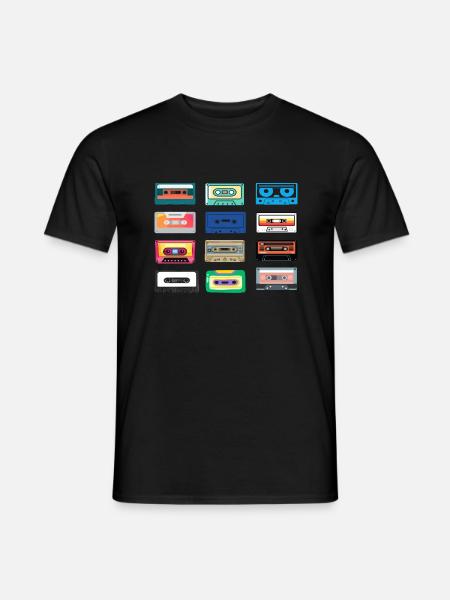 Klassieke cassettebandjes Muziek - Heren T-shirt - zwart