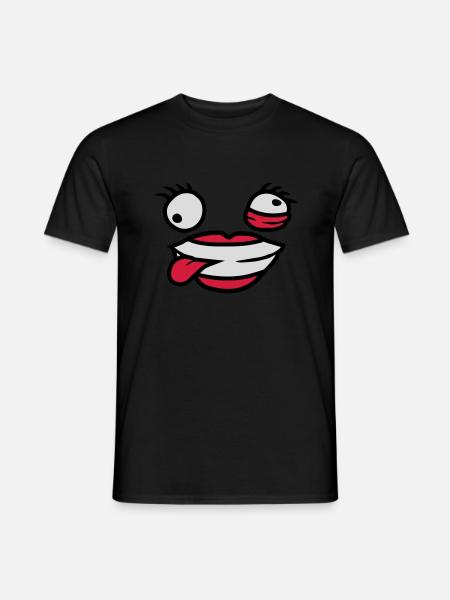 Crazy female comic face - Men's T-Shirt - black