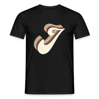 letter j - Men's T-Shirt - black - Front - AI Model Male 178 light (178cm)