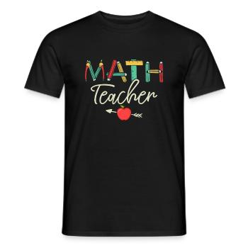Math Teacher Student School Education - Men's T-Shirt - black - Front - AI Model Male 178 light (178cm)