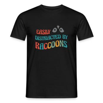 Ablenkt von Waschbären in der Wildnis, Nagetier - Männer T-Shirt - Schwarz - Vorne - AI Model Male 178 light (178cm)