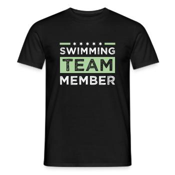 Swimming Team - Men's T-Shirt - black - Front - AI Model Male 178 light (178cm)